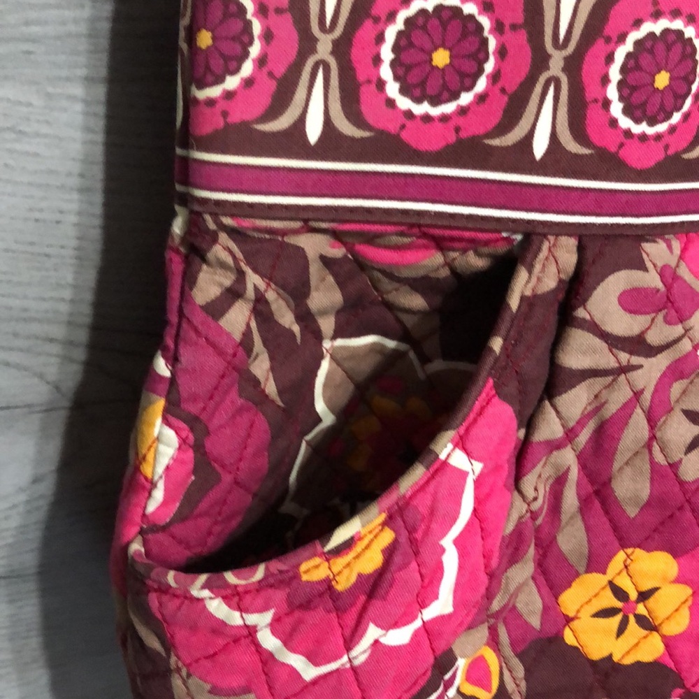 Vera Bradley Purse Pink and Brown Floral - Picture 7 of 13